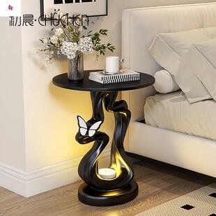 初晨蝴蝶床头柜卧室艺术边几沙发边柜高级落地台灯摆件客厅装饰品