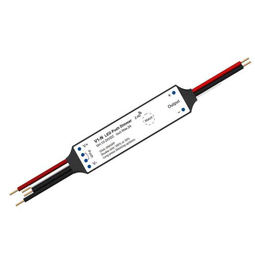 V1-N 1通道单⾊LED微型2.4GRF+PUSH控制器 信号自动中继DC12-24V