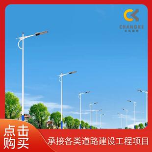 厂家生产LED市电路灯6米8米金豆路灯 led新农村单臂道路照明路灯