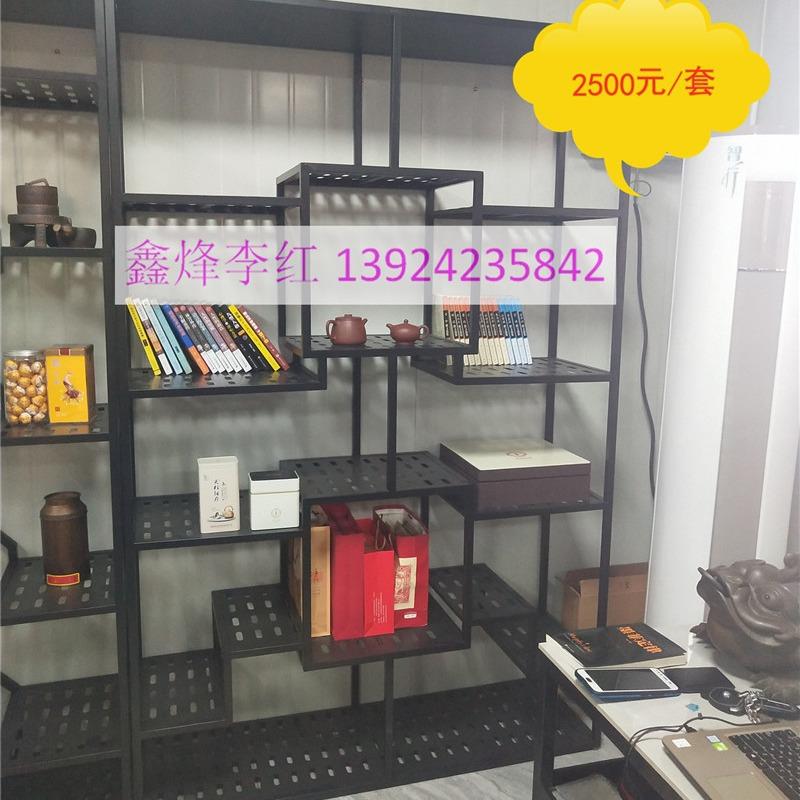办公室博古架 铁制工艺品置物架 铁架摆件工艺书架 创意书架铁架