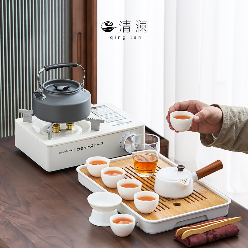 清澜户外旅行功夫茶具套装便携式收纳包带烧水壶高端野外露营装备