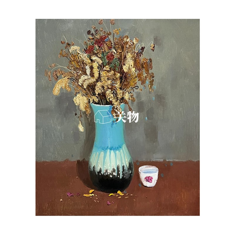 欧式麦穗肌理手绘油画中古风静物摆件餐厅装饰画植物客厅玄关挂画图片