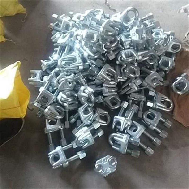 夹网线口u线扣紧锁钢丝绳床m5型锁扣器打结新款拉线镀锌卡扣塑钢