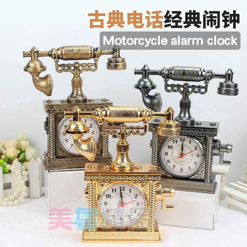 地球仪时钟摆件客厅欧式简约现代座钟复古时尚个性创意学生闹钟