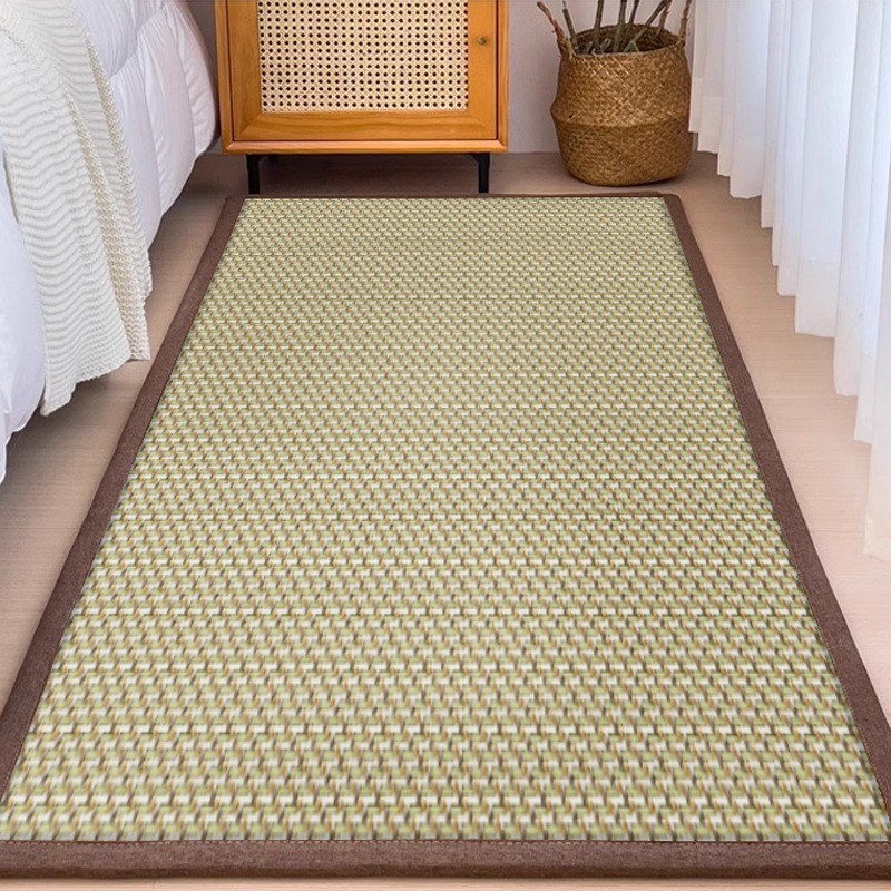 日式凉席地毯卧室床边p毯榻榻米冰藤地垫客厅可躺家用儿童爬爬垫