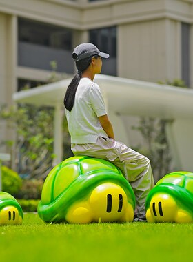 卡通乌龟玻璃钢雕塑小品草坪小区售楼部绿化园林景观装饰摆件造景