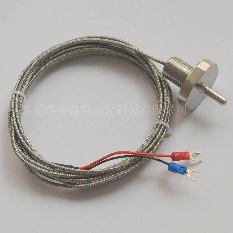 K型热电偶大圆盘螺纹多股线超短探头尺寸焊接防水测温