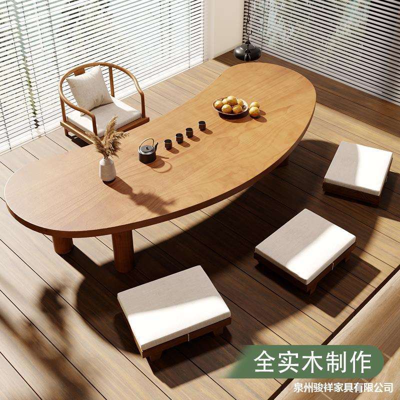 实木日式榻榻米茶桌中式禅意泡茶桌阳台简约矮桌子原木和室茶几桌