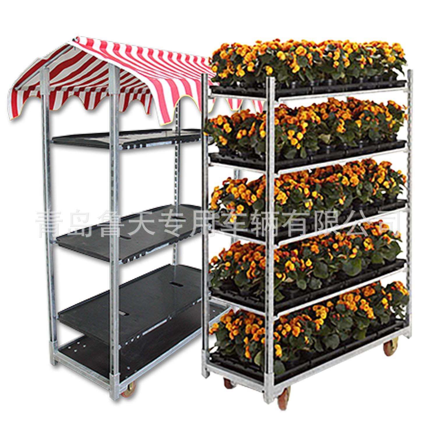 镀锌荷兰花车 育苗车可移动运输台车花卉展示车 鲜花展示车