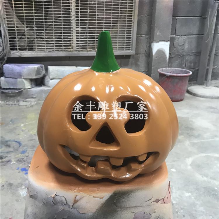 户外大创意南瓜怪骷髅头玻璃钢雕塑商场饭酒店万圣节活动美陈摆件