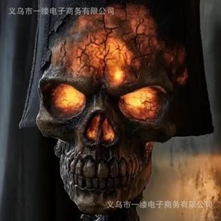 饰工艺品 Light骷髅灯庭院灯树脂鬼节花园装 跨境新品 万圣节Skull