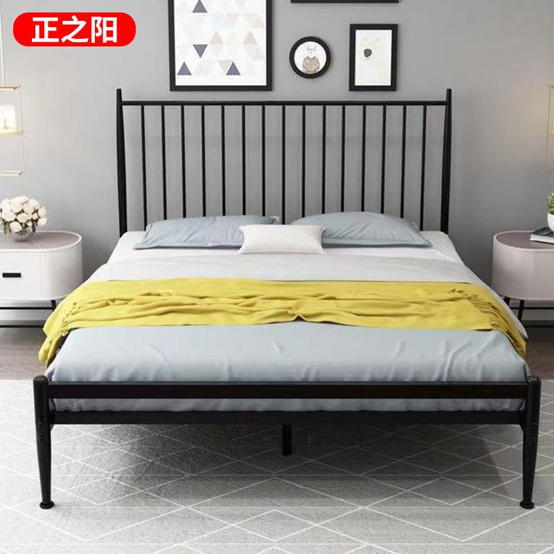 铁艺床北欧风简约双人床1.8米大床1.5米铁床出租屋宿舍铁架子床