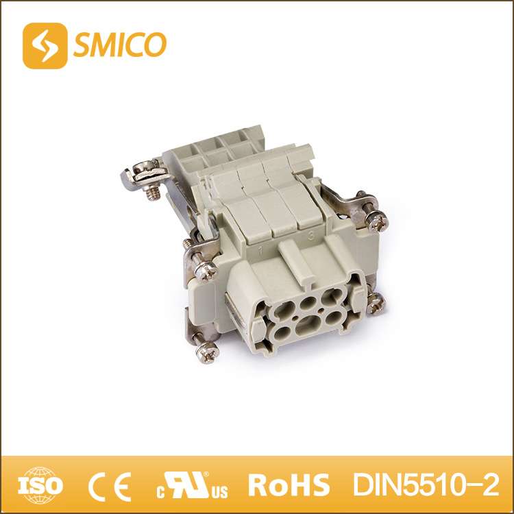 厂家直销 HEAV系列6芯重载连接器伸长型插芯 16A 500V自动化设备