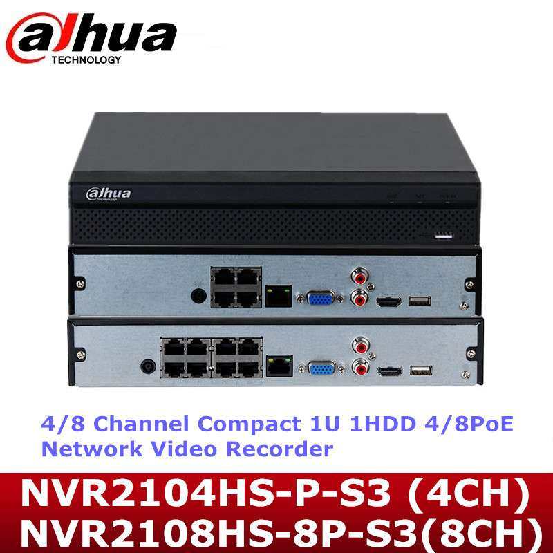 dahua英文4/8Channel PoE NVR Network Recorder NVR2108HS-8P-S3