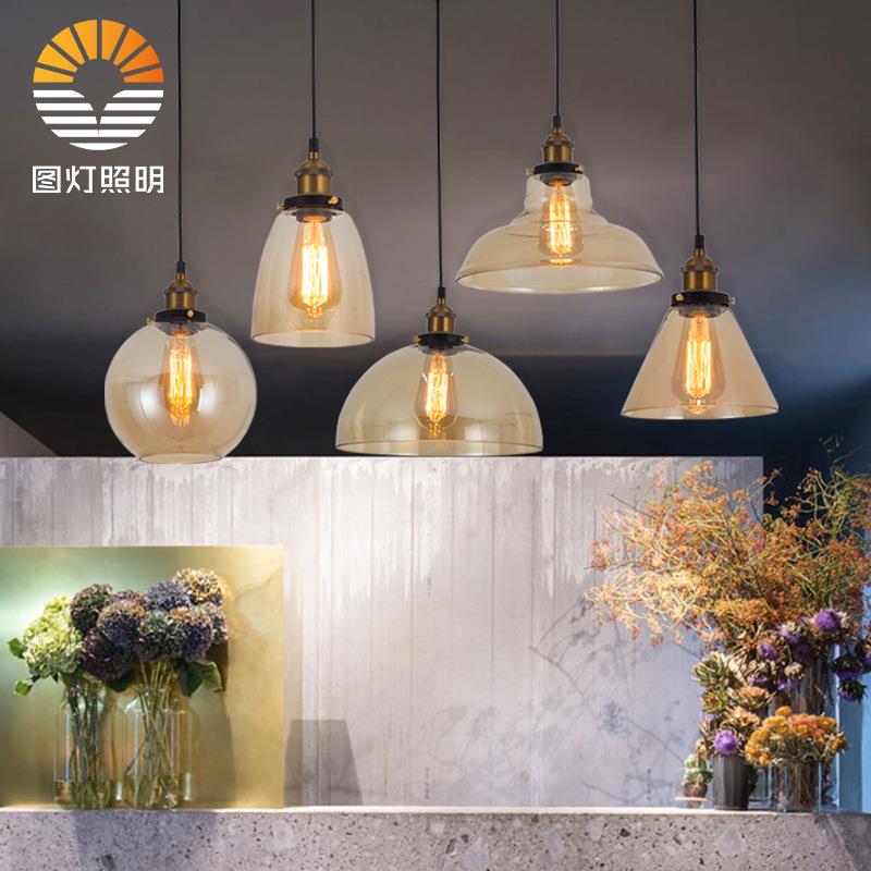 透明玻璃灯罩吊灯餐厅灯现代简约风格装饰吧台灯饰艺术餐桌小吊灯
