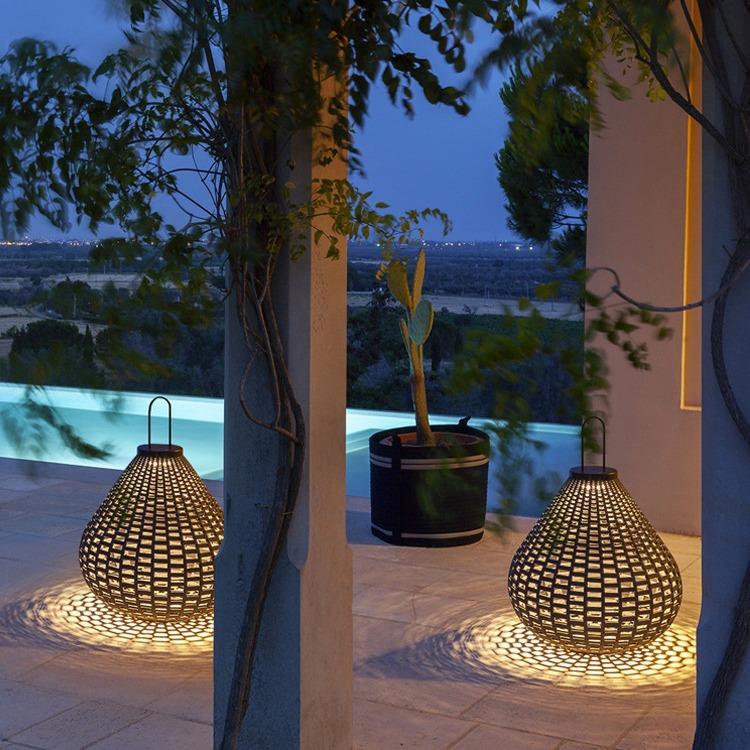 露台灯户外防水草坪灯充电编织灯便携手提花园灯阳台氛围落地灯