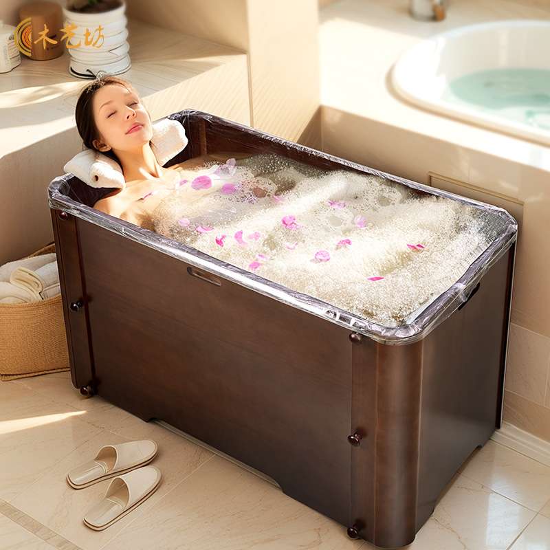木桶洗澡桶可拆装省空间浴桶泡澡承认沐浴桶实木家用浴缸保温儿童