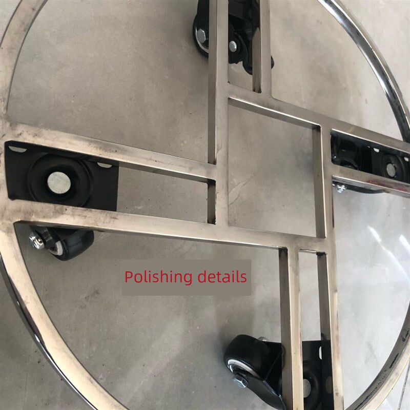 不锈钢圆形移动大洗脚盆带轮子木桶底座万向轮花架盆景架龟车