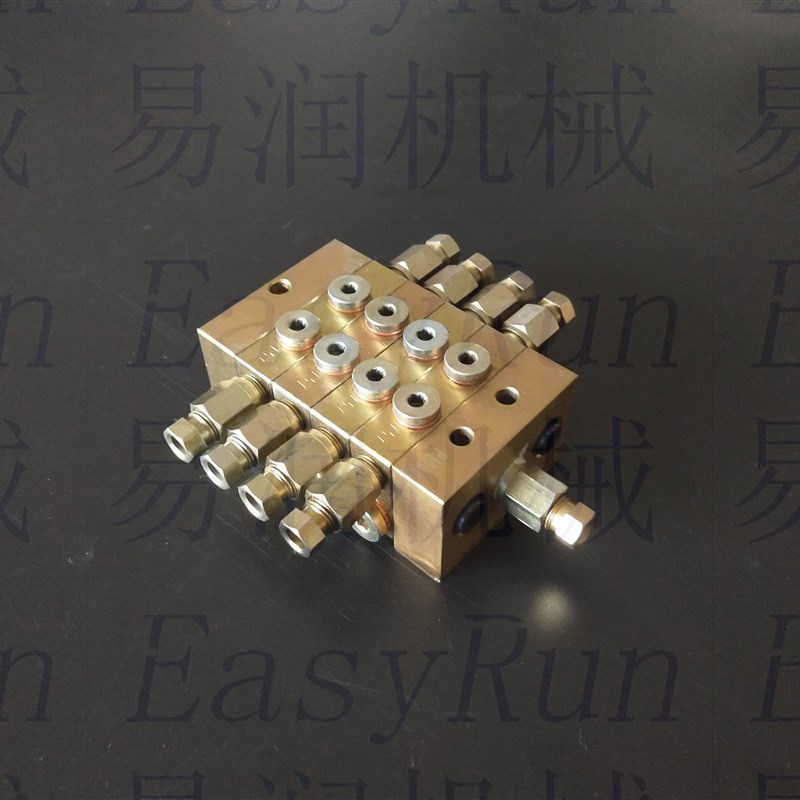 现货1000型递进式分配器2-16点润滑精准供油黄油分配器一进八出
