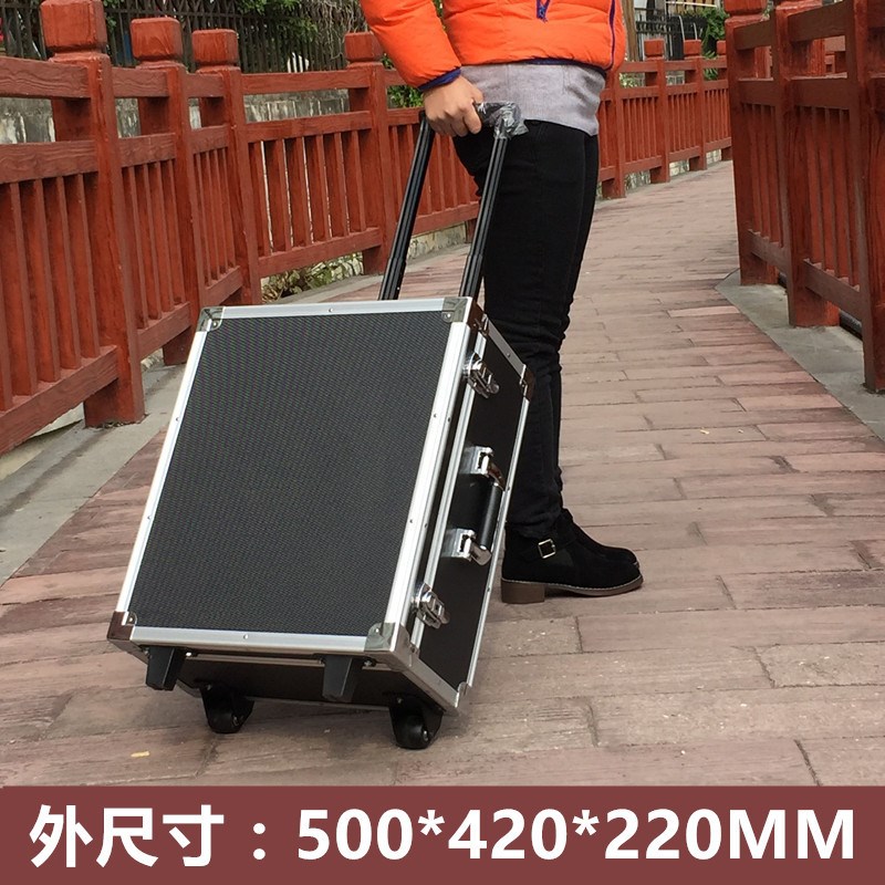 现货铝合金工具箱航空箱大号多功能拉杆箱子五金设备仪器运输铝箱