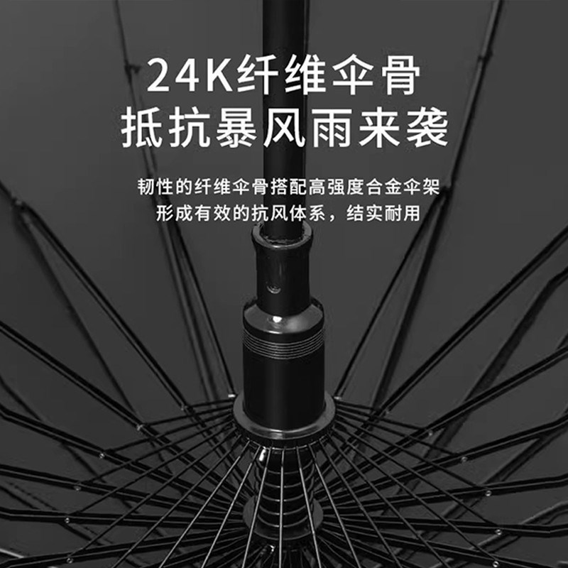 24骨自动长柄雨伞男士大号暴雨专用防水套伞加固抗风两用晴雨直柄