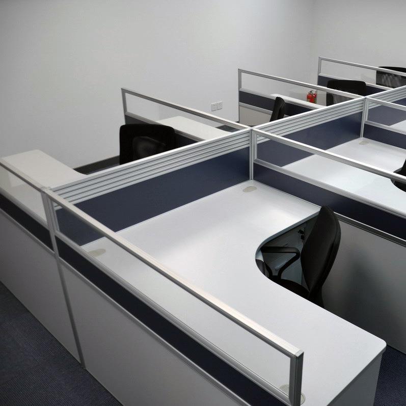 简约办公桌L型2/4/6人位组合屏风职员桌电脑桌时尚卡位桌工位桌