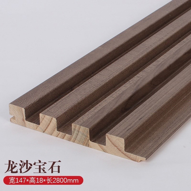 实木护墙格栅板环保吊顶隔断装饰卧室免漆护墙板生态木长城板新款
