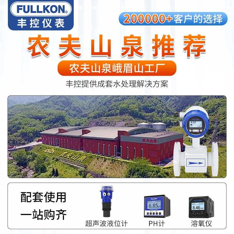 丰控管道式电磁流量计污水防腐液体一体插入式分体水流量计dn100