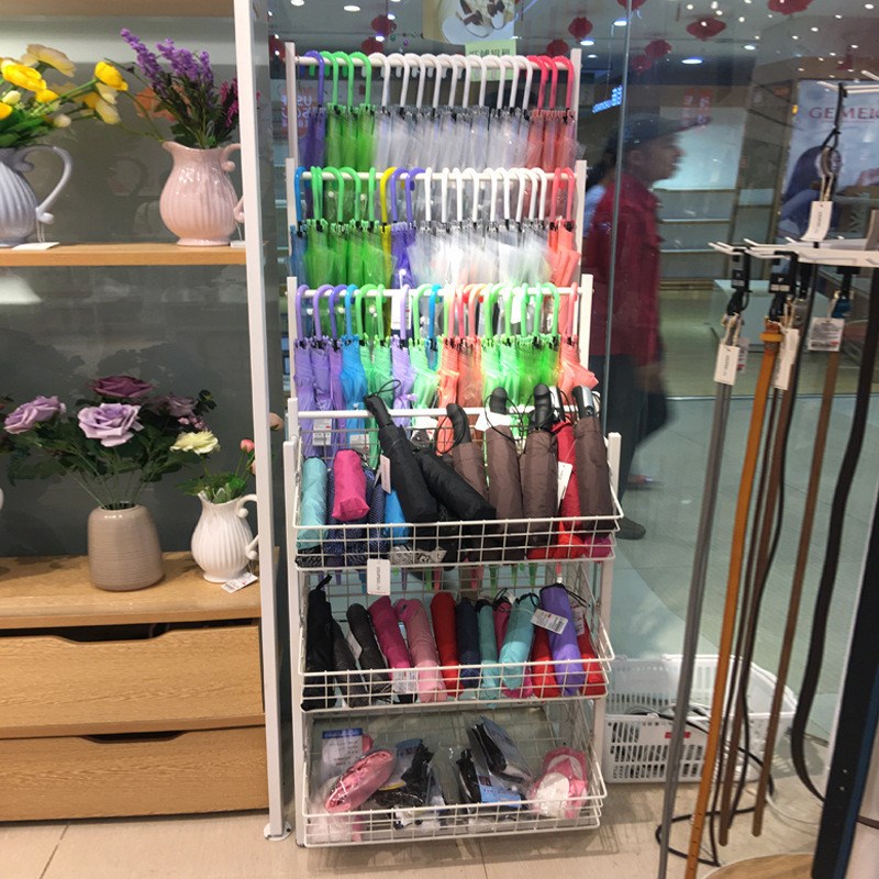 超市小货架便利店移动名创雨伞货架商场门口商用短雨伞架子展示架