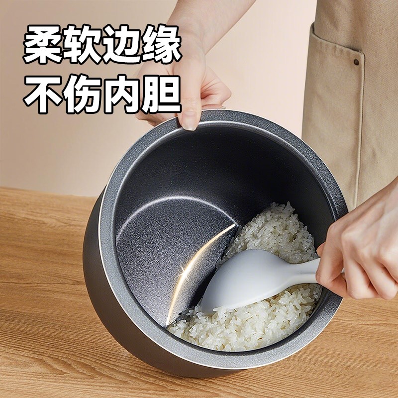 不倒翁饭勺硅胶防粘米饭勺可立式家用易清洗打饭勺子不伤锅盛饭勺