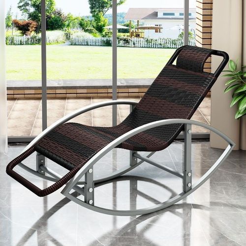 网红户外摇椅阳台休闲摇摇躺椅懒人夏天老式竹躺椅藤艺床躺椅