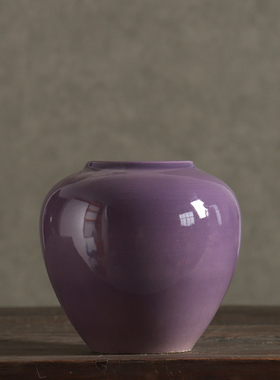 紫色陶瓷花瓶插乾燥花装饰品电视柜玄关家居简约样板房Y软装水培