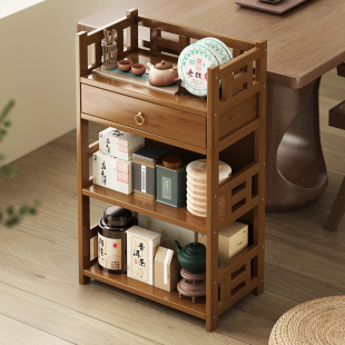 茶柜茶架子置物架客厅茶室小型实木博古架收N纳柜茶叶茶具展示柜