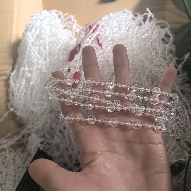 新款亚克力珠帘吊顶挂件婚庆道具水晶婚礼堂顶部装饰舞台背景珠链