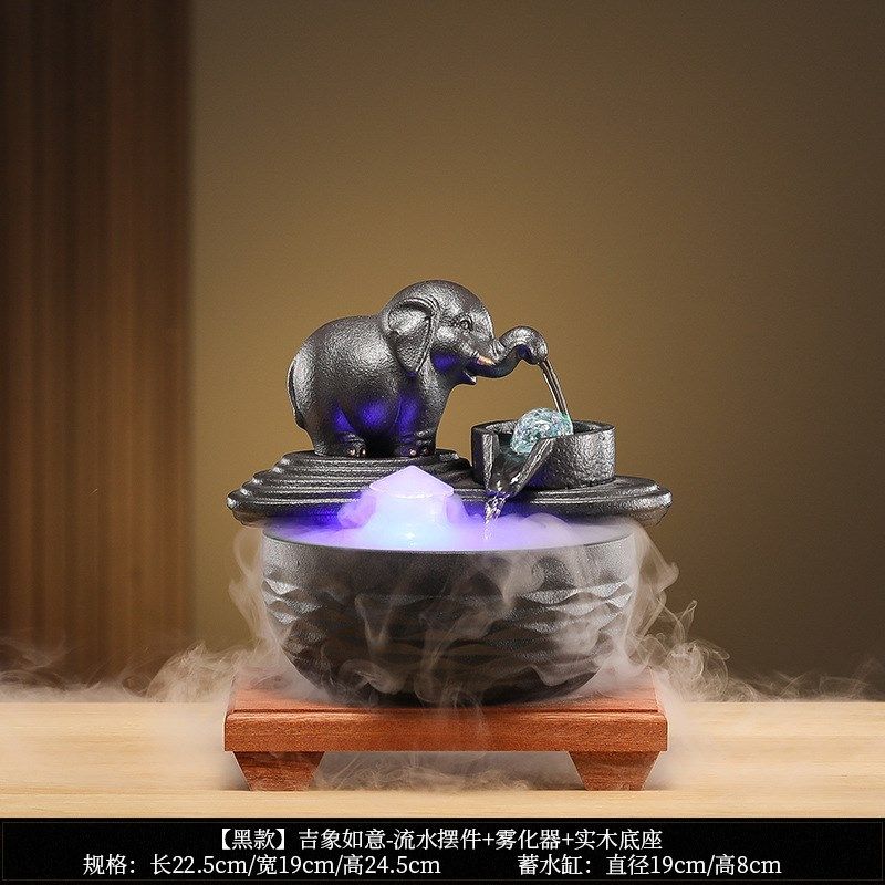 招财流水摆件可定LOGO企业办公室装饰桌面公司商务送礼开业礼品