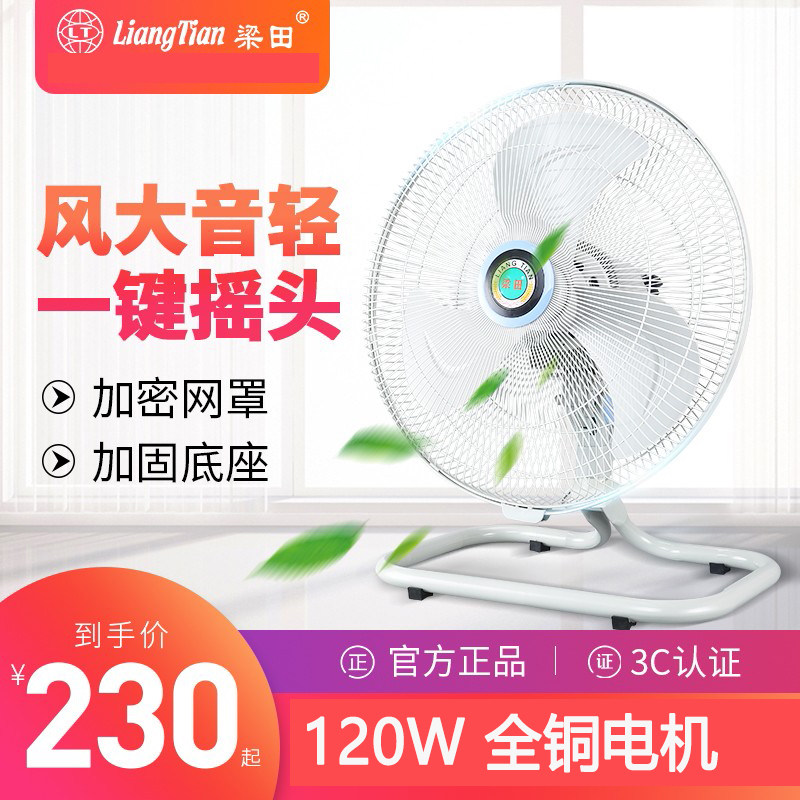 梁田趴地扇摇头台扇趴地扇工业风扇家用120W大功率坐地扇FE-45B