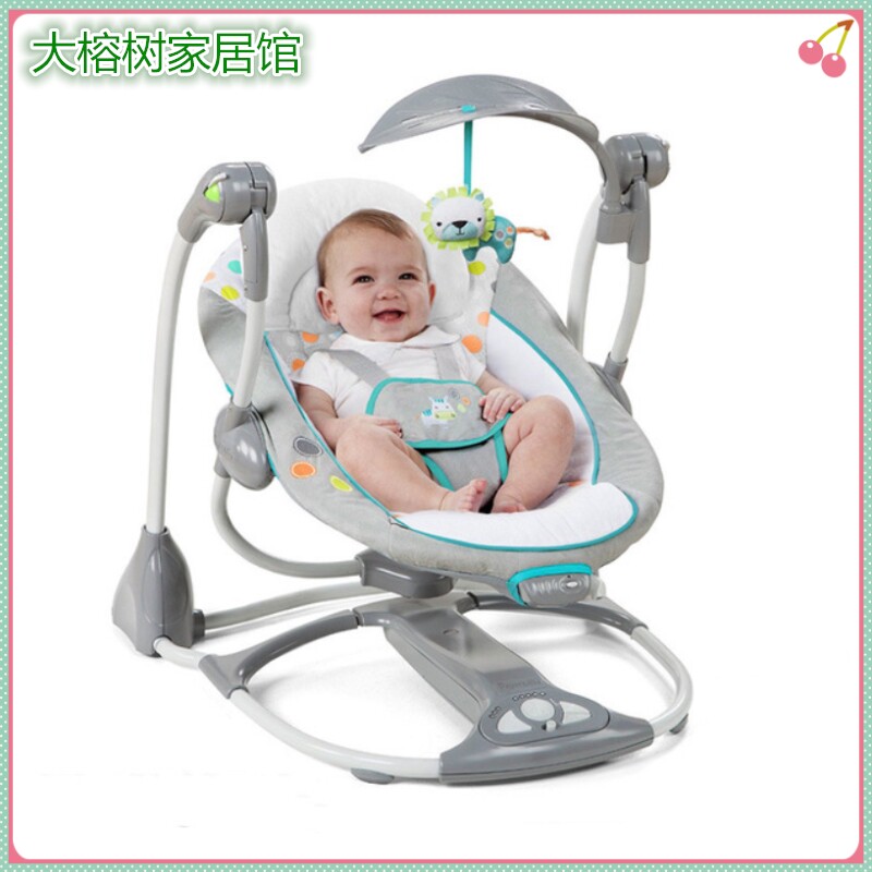 多功能音乐电动秋千椅便携u式可折叠婴儿安抚摇摇椅智能婴幼儿摇