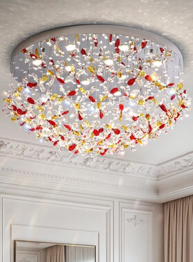 法式水晶灯高级感客厅灯大厅主灯温D馨浪漫卧室灯别墅餐厅水晶灯