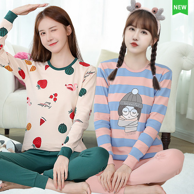 少女纯棉秋衣卫生裤套装s女大童内穿薄款棉毛衫女中学生全棉发热