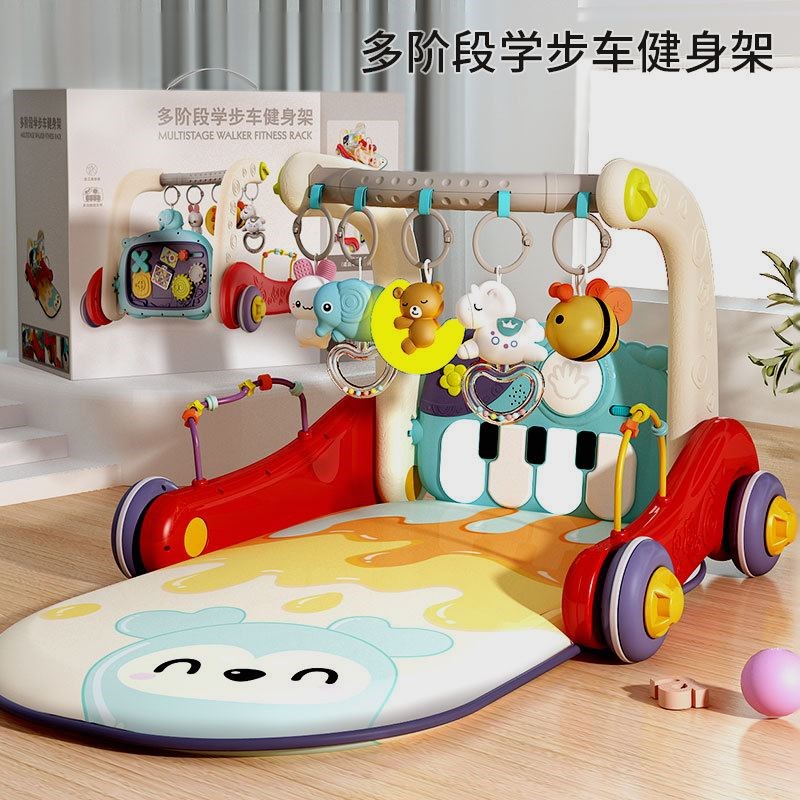 婴幼儿脚踏钢琴多功能健身架宝宝脚踩音乐M玩具二合一学步车手推