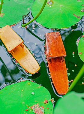 乌篷船江南水乡船手工实木船模水池造景L可下水渔家装饰小木船