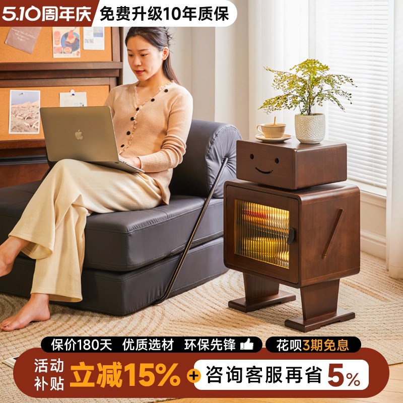 沙发边柜侧柜客厅角几创意边几茶几置物架卧室床头柜阳台小桌子