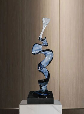 抽象玄关摆件客厅电视柜桌面透明树脂雕塑酒店会所样板房软装饰品