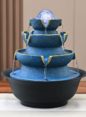 八方来财流水摆件招财风水轮茶循环水小型喷泉装生财饰品客厅玄关