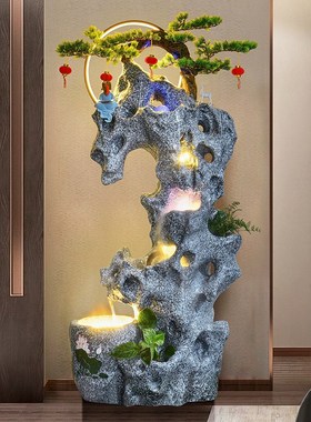 入户客厅庭院阳台花园造景布置太湖石假山水景观摆件落地流水喷泉