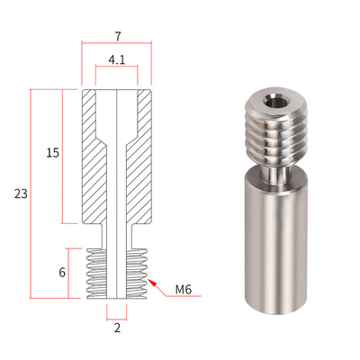 3D打印机配件 H2全金属喉管TC4钛合金喉管1.75mm耐高温防腐蚀耐磨