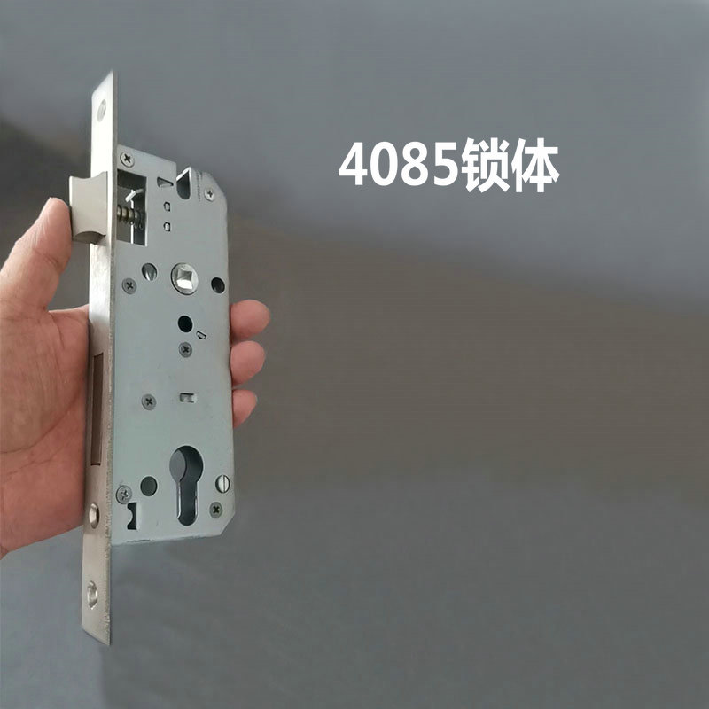 庭院门锁体断桥铝门锁304不锈钢窄门锁体方管门围墙门锁具85锁体图片
