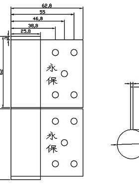 隐形门弹簧旗形免开槽合页铰链缓冲闭门器自动关门器速度可调5寸