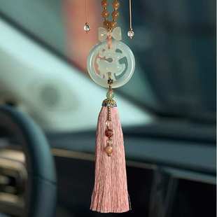 2024新款高级感三羊开泰汽车挂件玉髓玛瑙水晶古风车内车载挂饰女