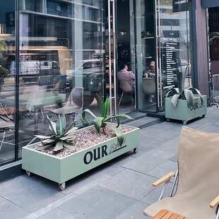 带滑轮花箱户外可移动种植箱露营风外摆隔断围栏铁艺花槽花盆